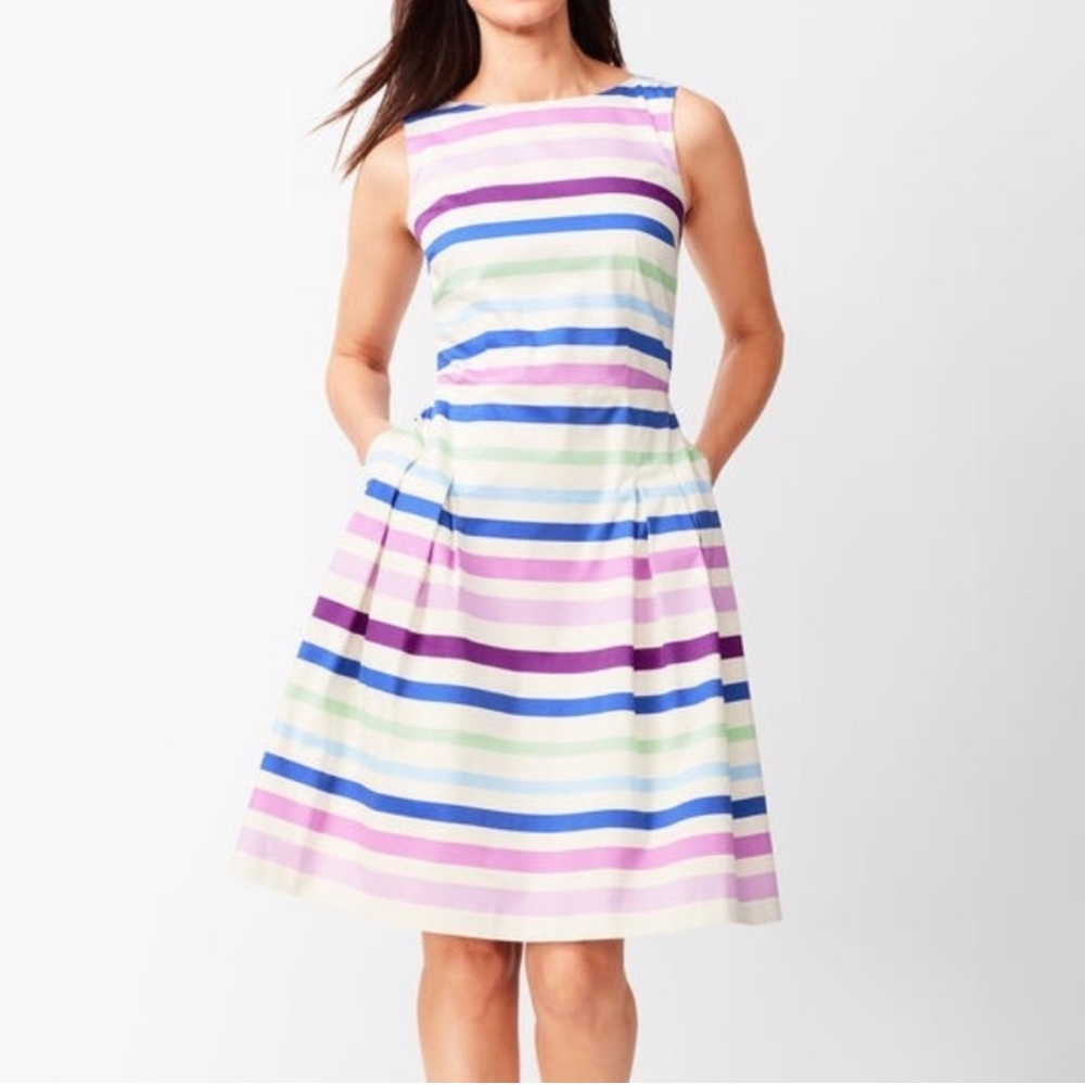 Striped Sleeveless Fit and Flare Talbots size 2